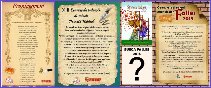 Concursos de cartell, poesia satírica i sainet de les falles de Sueca